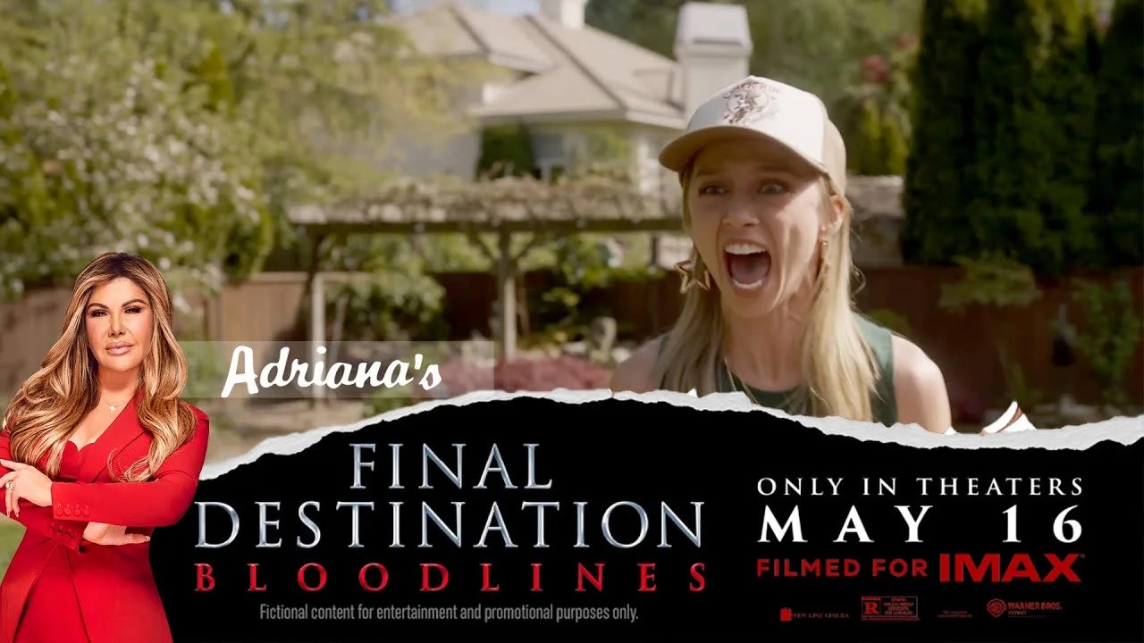 Adriana's Insurance and Final Destination: Bloodlines ad: only in theaters May 16