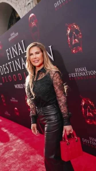 Adriana Gallardo on the red carpet at the Final Destination: Bloodlines premiere